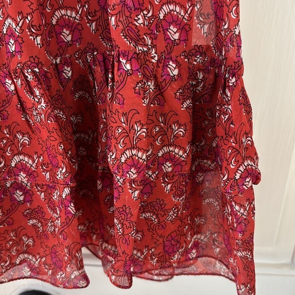 Ulla Johnson Ruby Red Ollie Dress Size 4 Valentines Day Silk Floral Mini Dress - Picture 9 of 17